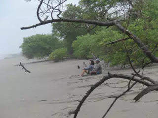 Sitting on the Beach on Isla San Juan Venado