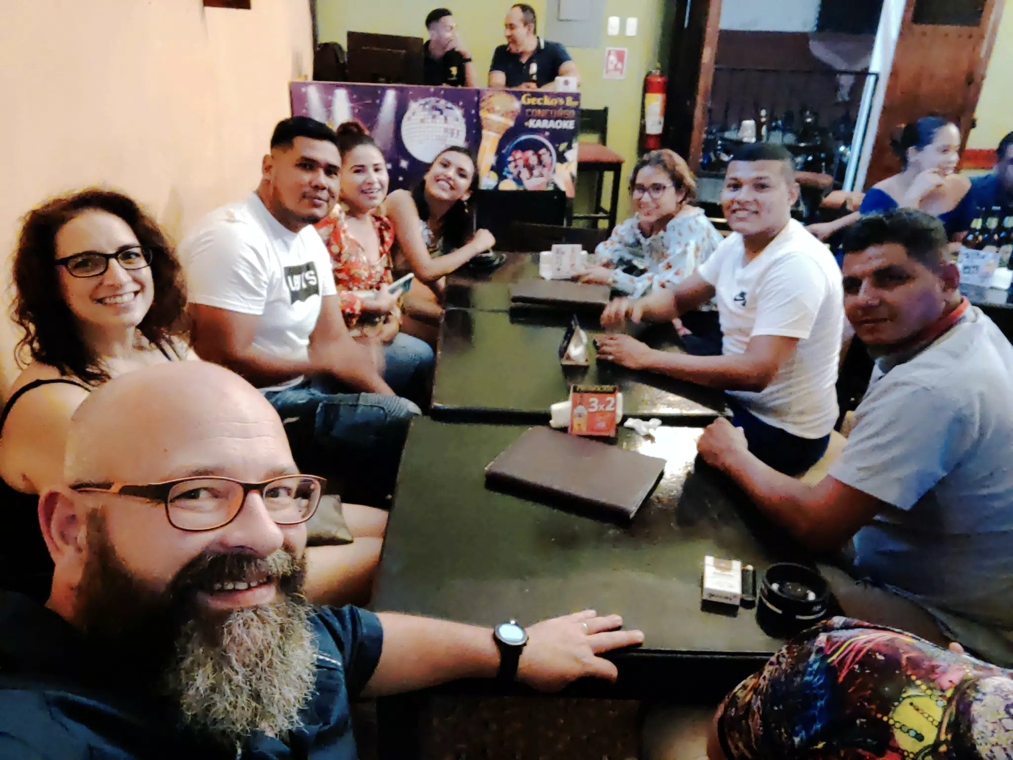 The Crew from The Simple Hanging Out at Gecko's in Leon