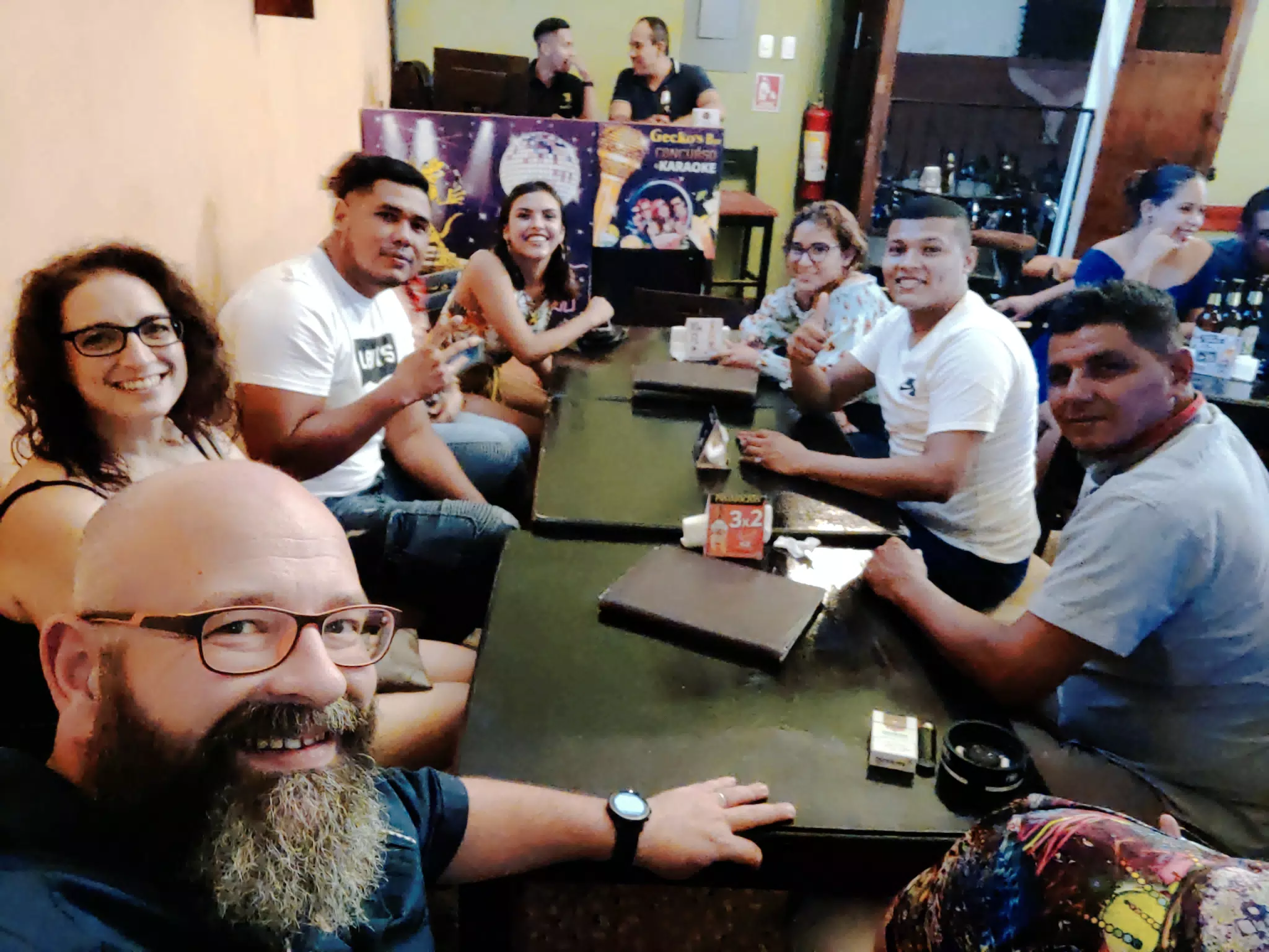 The Crew from The Simple Hanging Out at Gecko's in Leon
