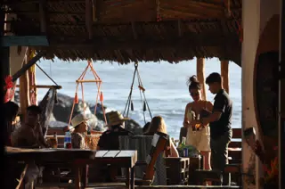 Patrons in the Simple Beach Lodge - Las Penitas Photowalk Aug 9 2021