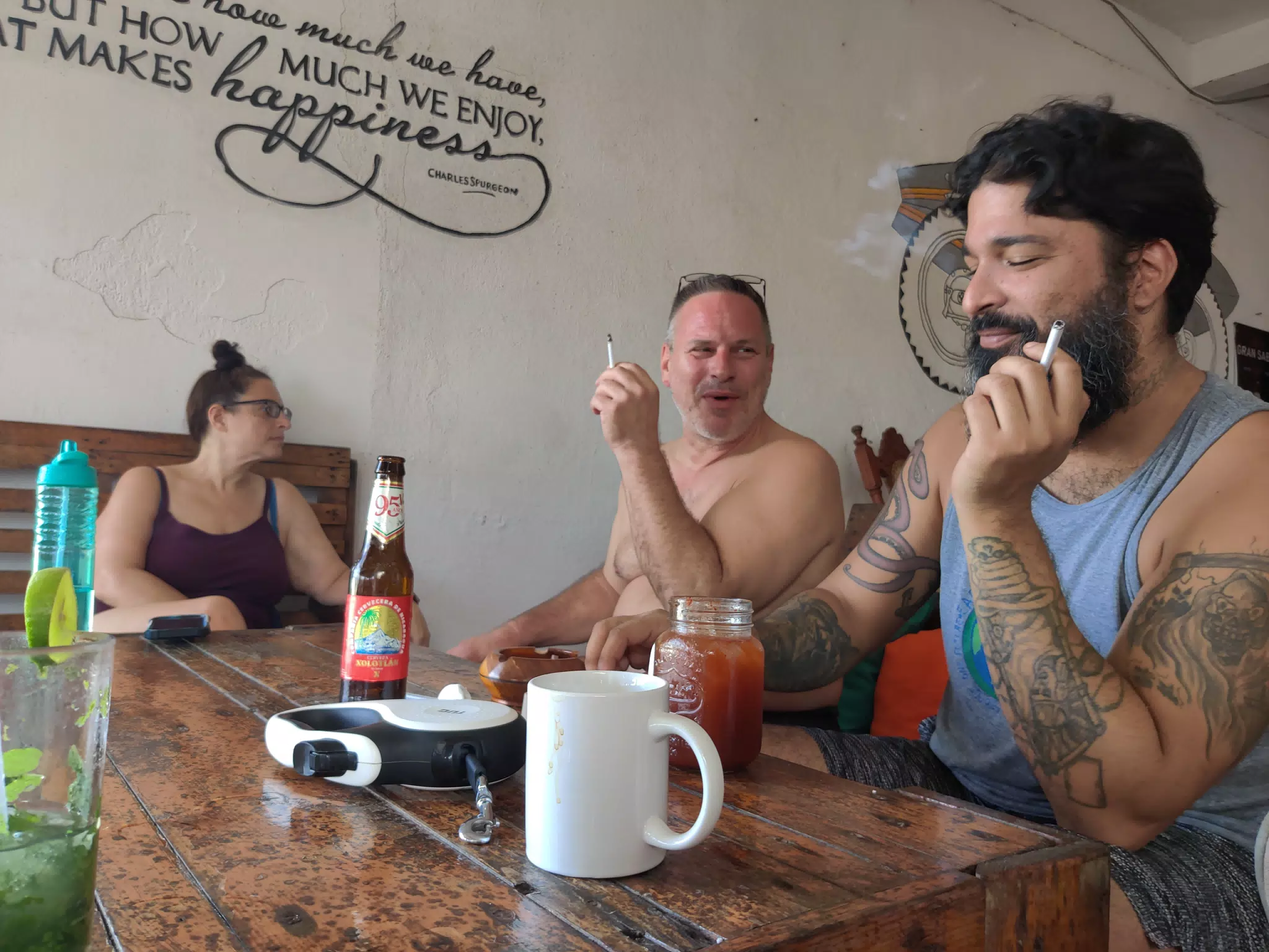 Sunday Morning Drinks at the Simple Beach Lodge