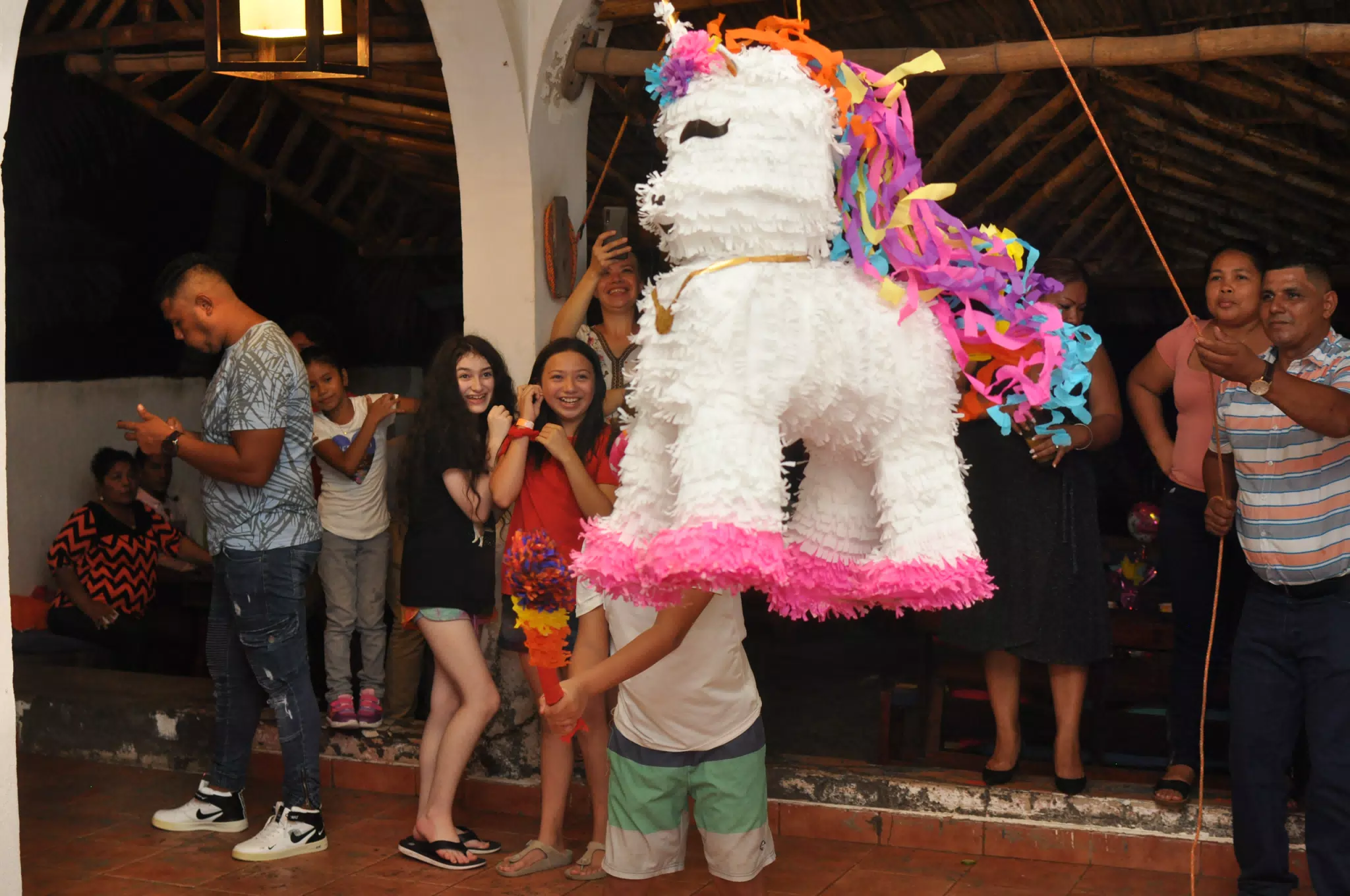 Liesl Reacting to the Piñata