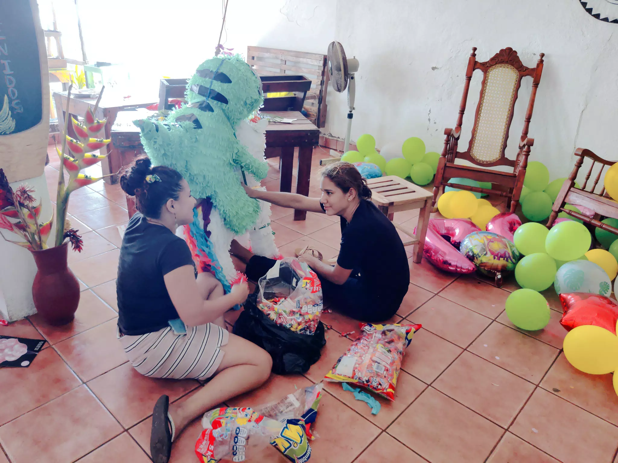 Jaho & Erika Prepparing the Piñata