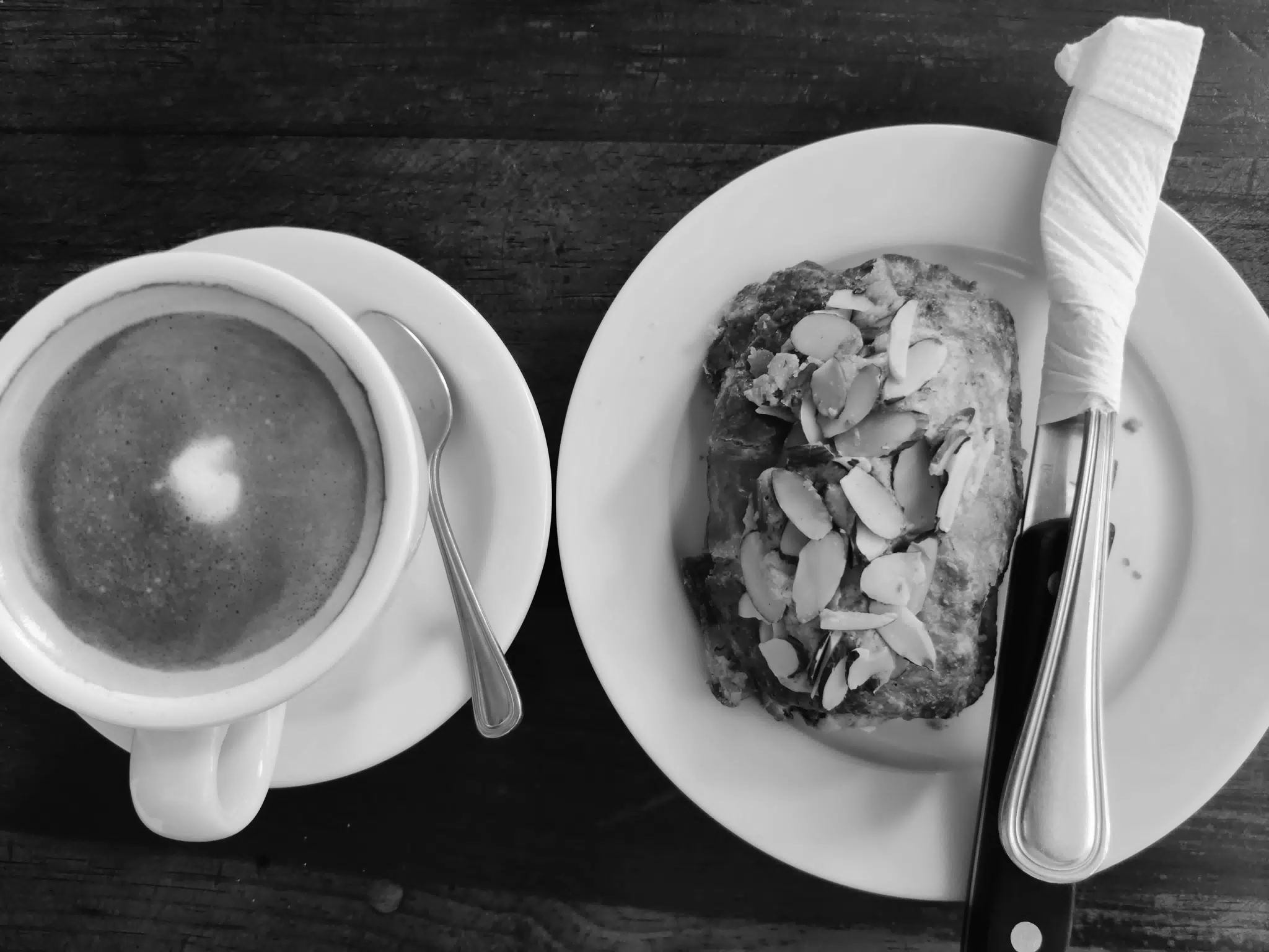Coffee and Croissant at Pan y Paz