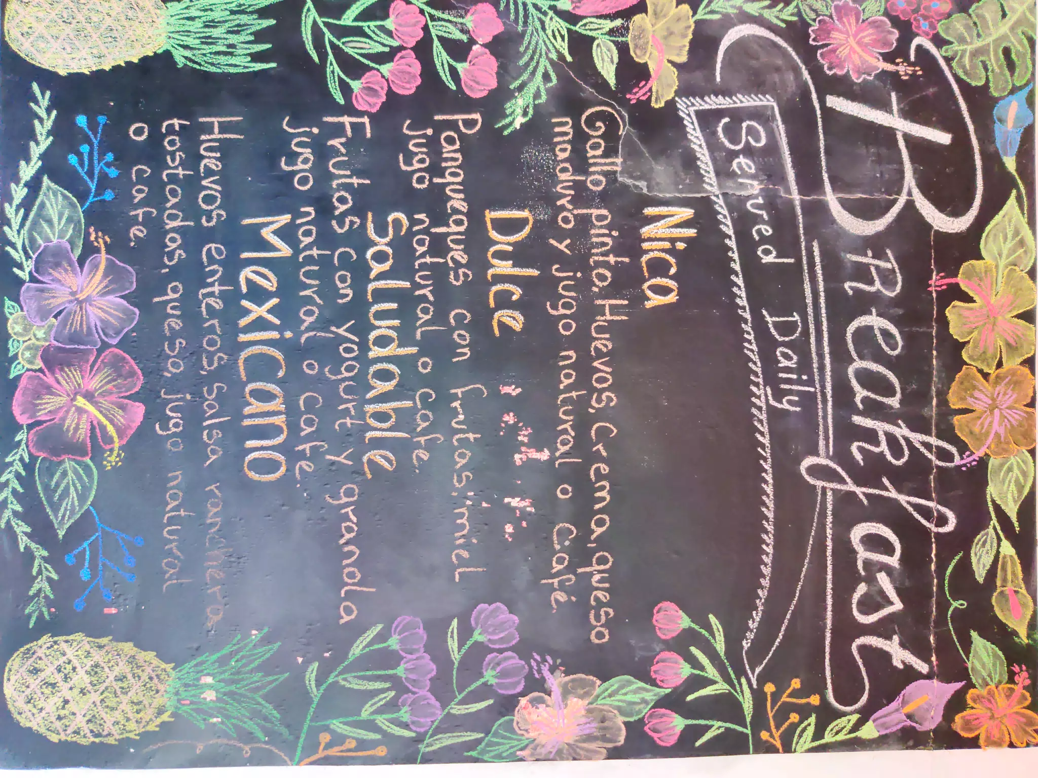 Simple Beach Lodge Breakfast Sign