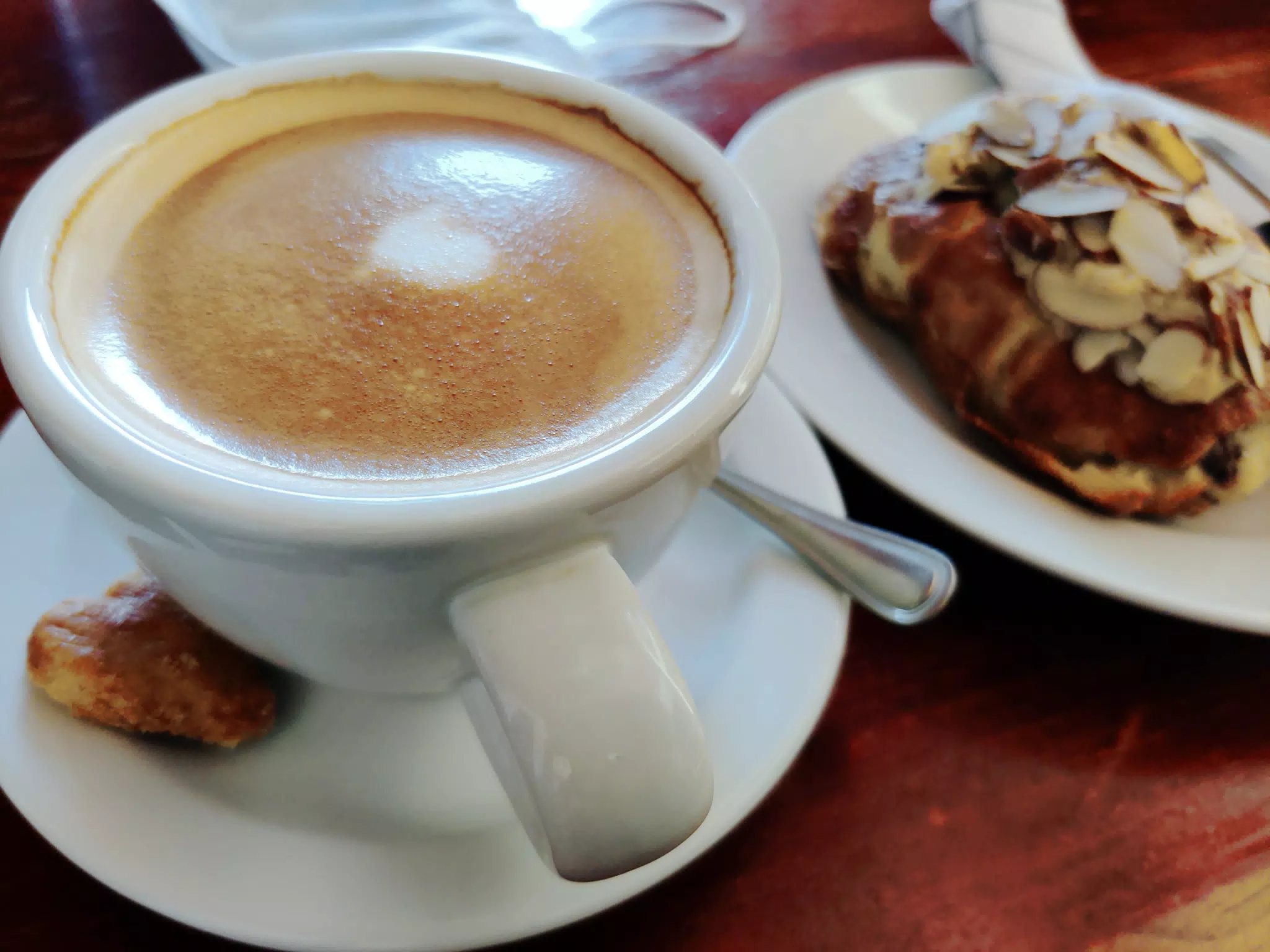 Coffee and Croissant at Pan y Paz in Leon