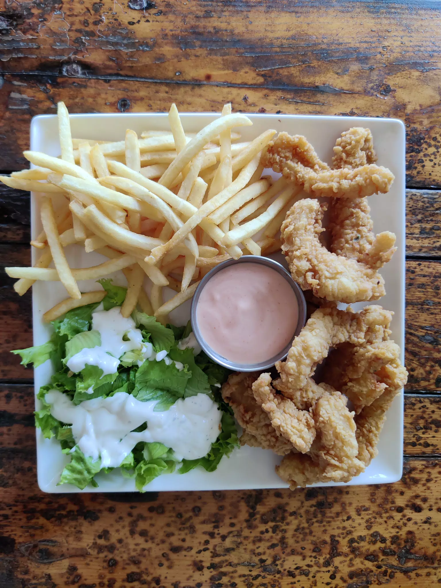 Fish Fingers, Fries, and a Salad