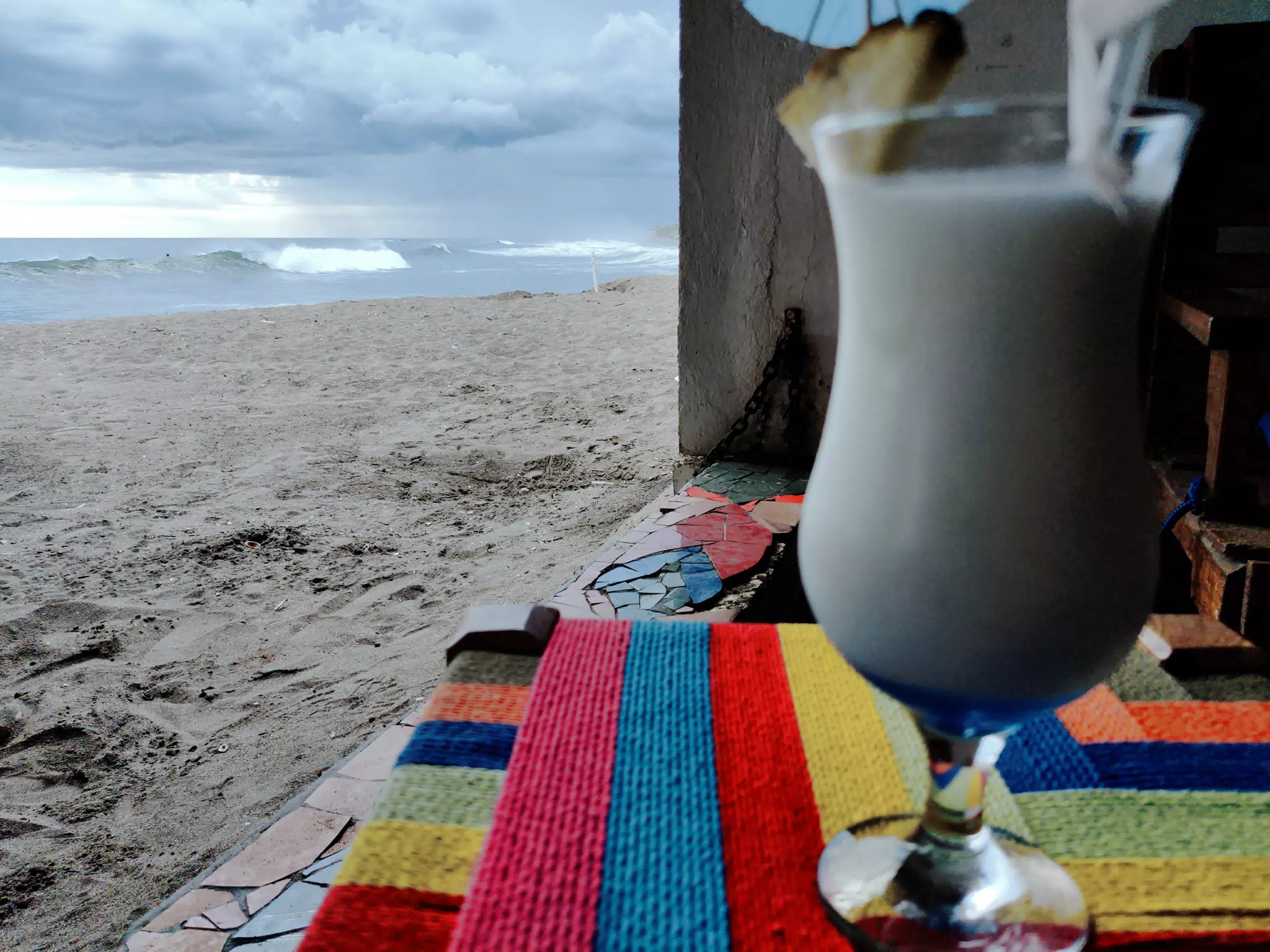 Beach at Las Peñitas with Piña Colada