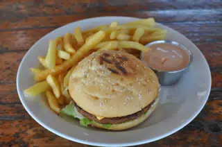 Veggie Burger at The Simple Beach Lodge