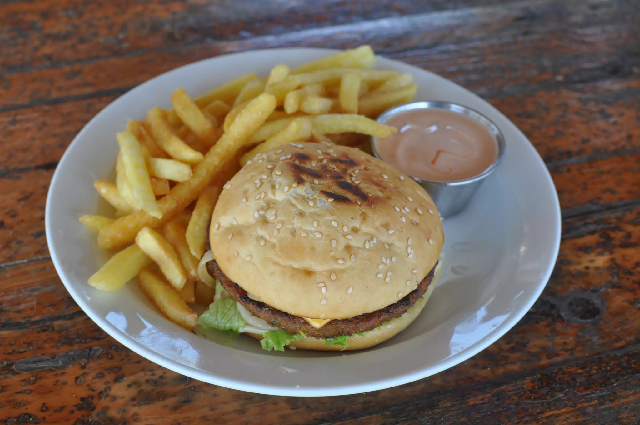 Veggie Burger at The Simple Beach Lodge