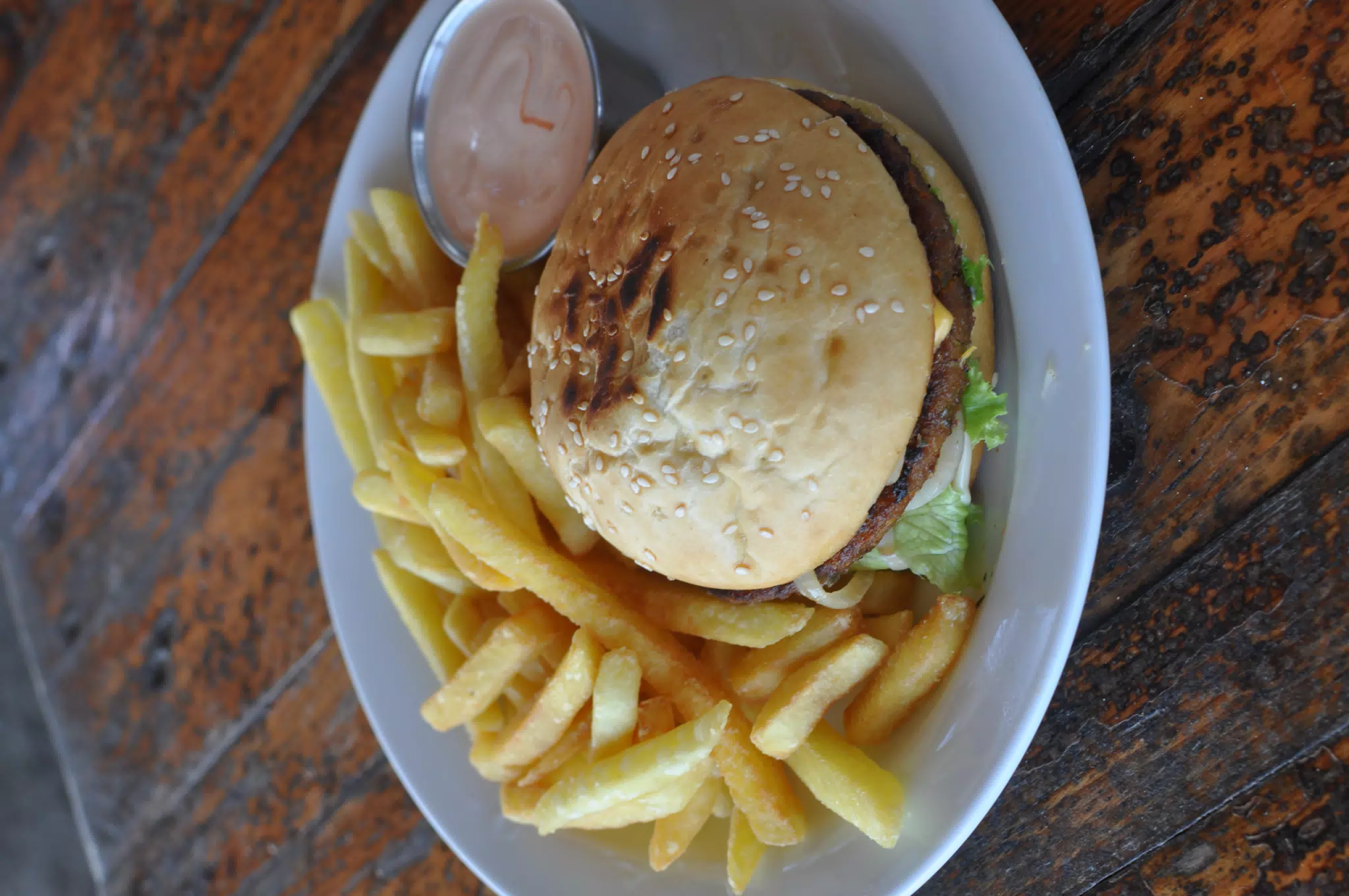Veggie Burger at The Simple Beach Lodge