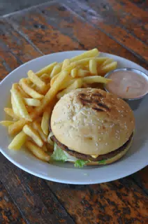Veggie Burger at The Simple Beach Lodge