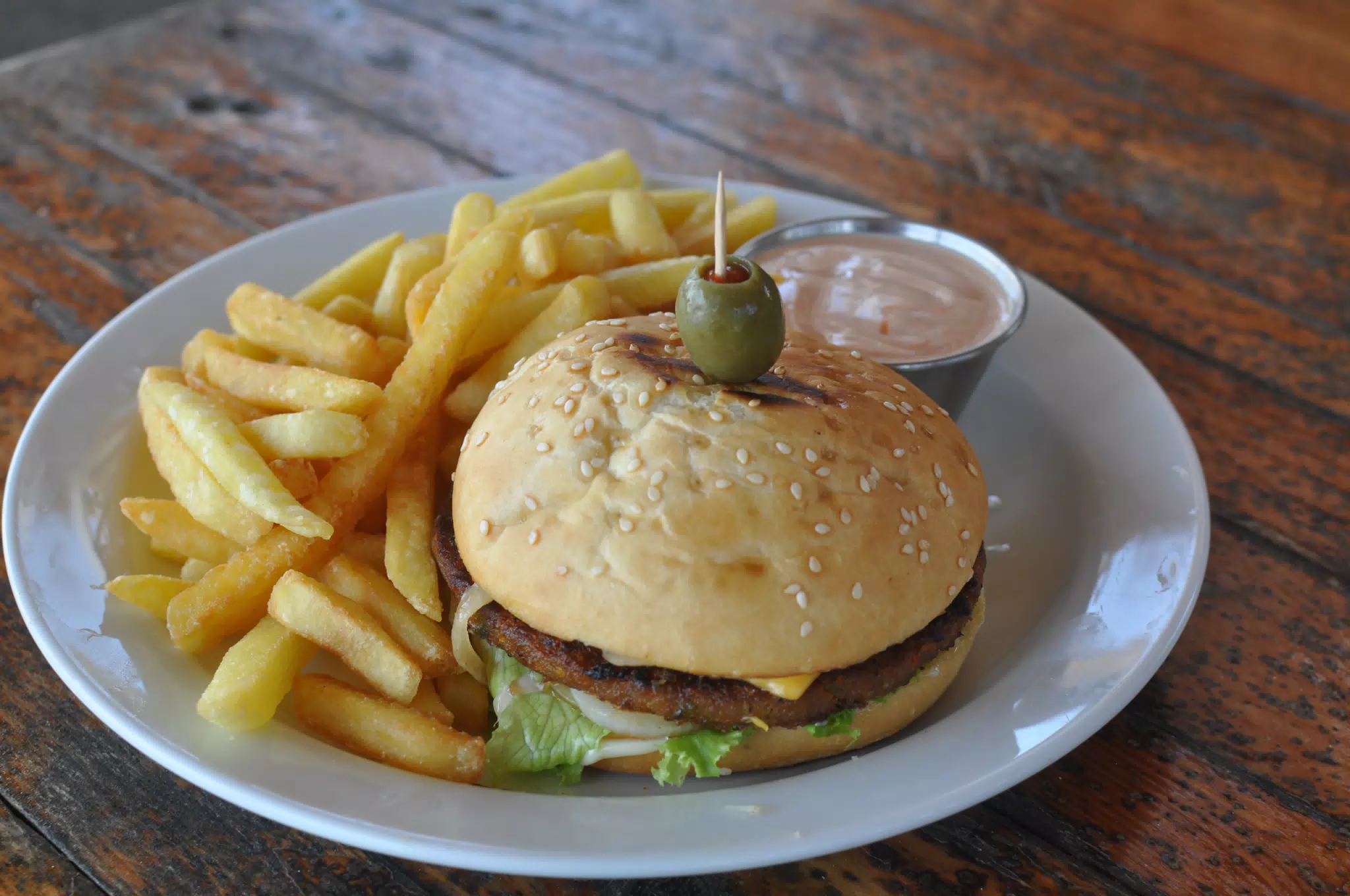 Veggie Burger at The Simple Beach Lodge