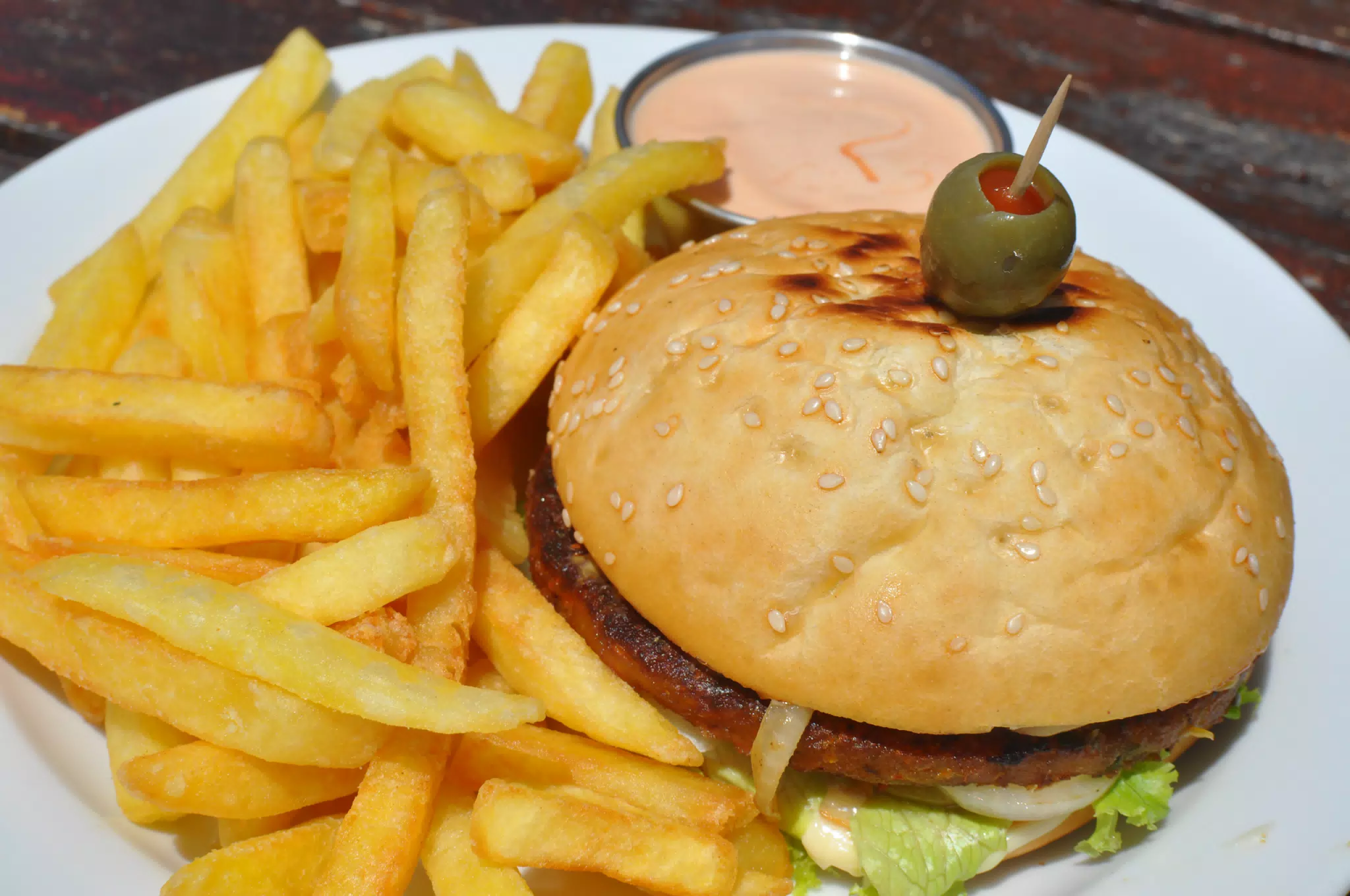 Veggie Burger at The Simple Beach Lodge