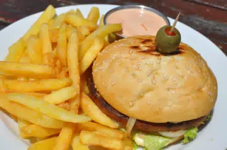 Veggie Burger at The Simple Beach Lodge