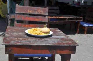 Veggie Burger at The Simple Beach Lodge