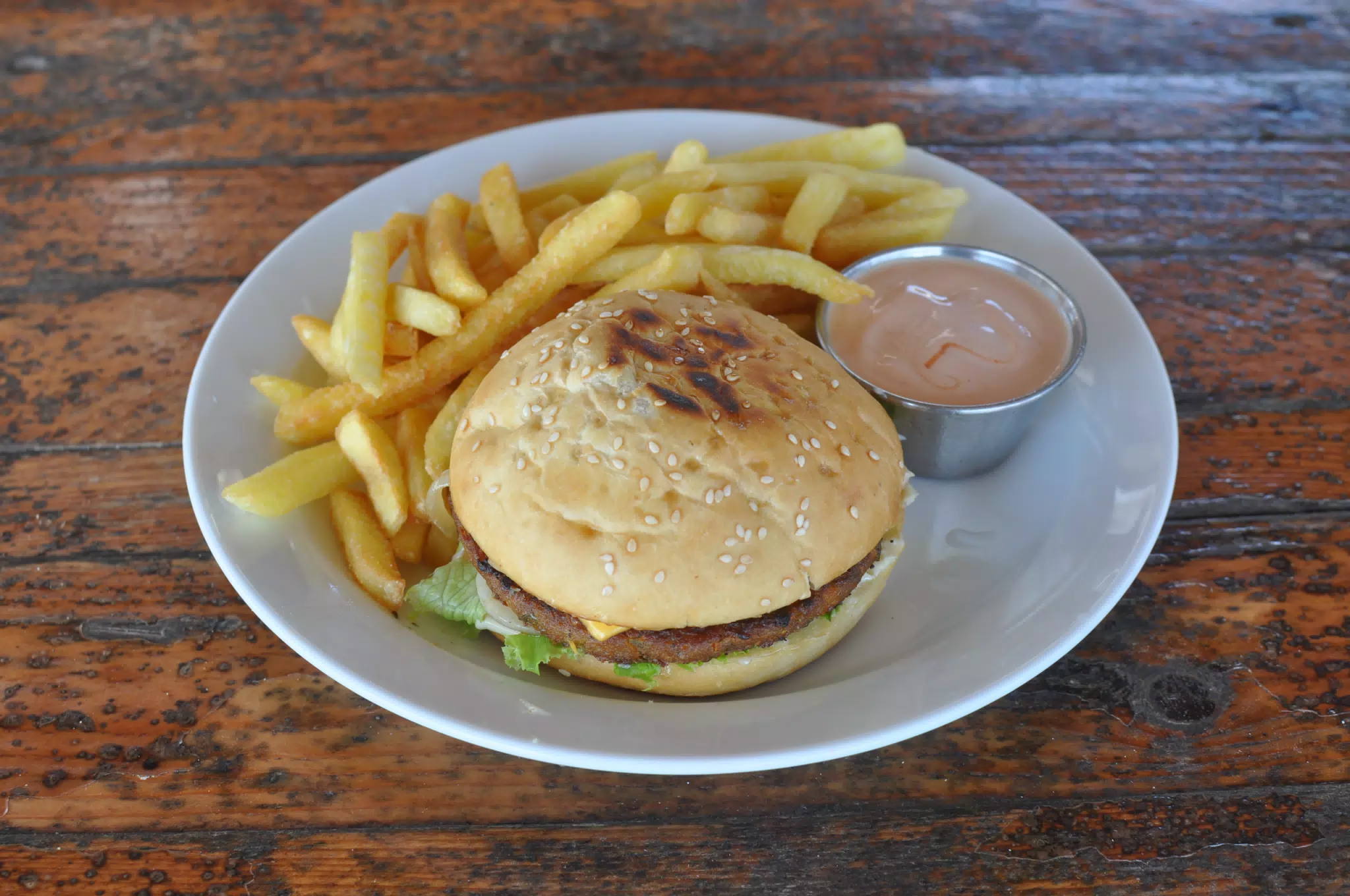 Veggie Burger at The Simple Beach Lodge