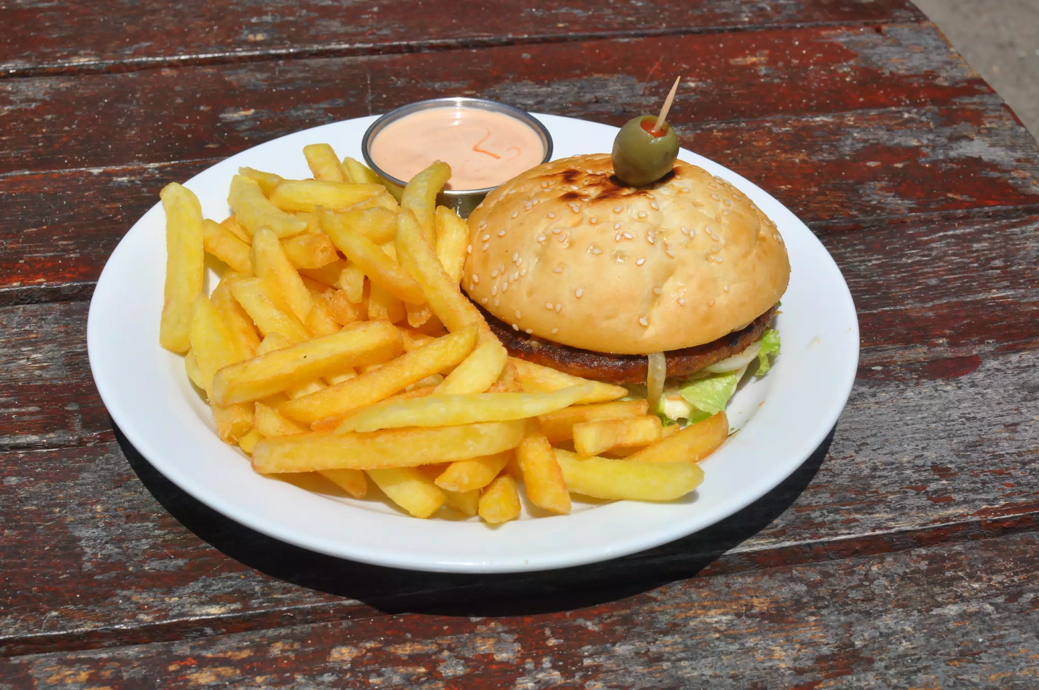 Veggie Burger at The Simple Beach Lodge