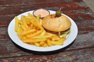 Veggie Burger at The Simple Beach Lodge