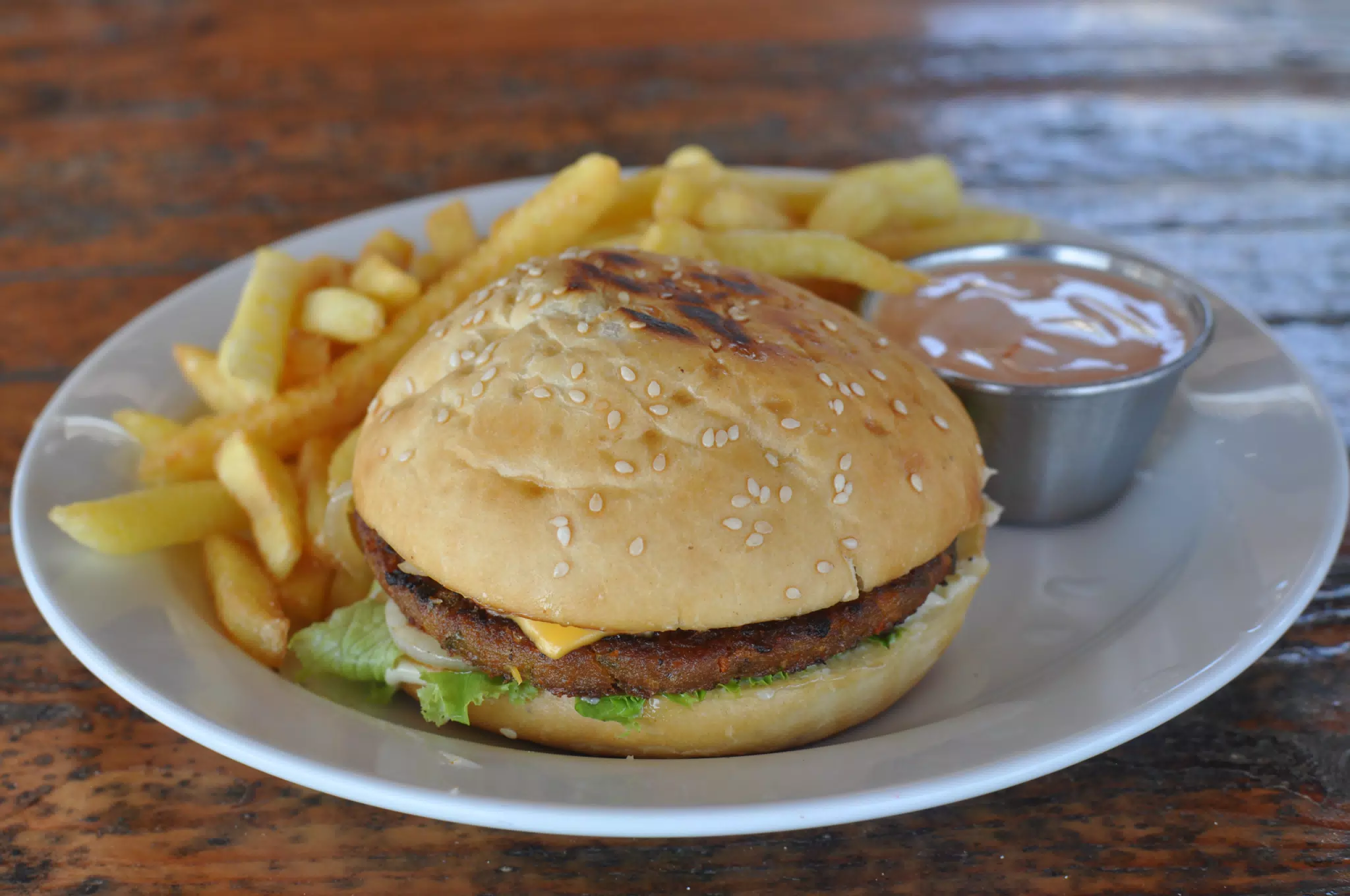 Veggie Burger at The Simple Beach Lodge