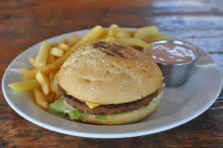Veggie Burger at The Simple Beach Lodge