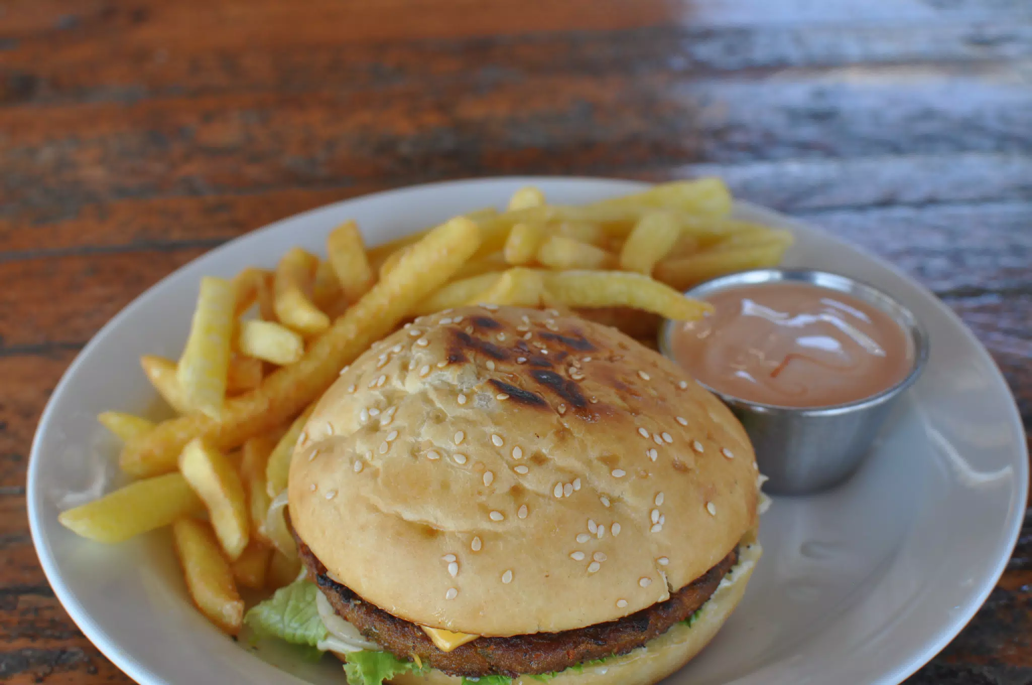 Veggie Burger at The Simple Beach Lodge