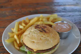 Veggie Burger at The Simple Beach Lodge