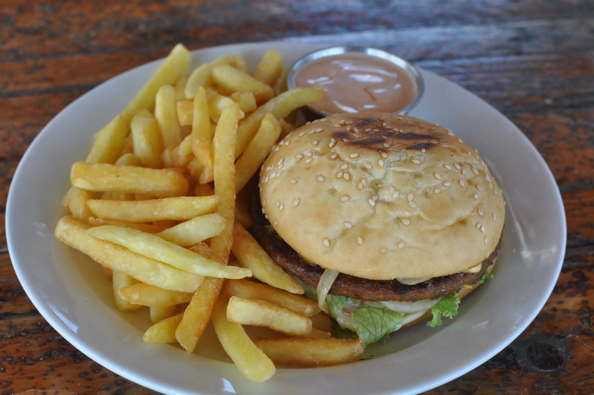 Veggie Burger at The Simple Beach Lodge