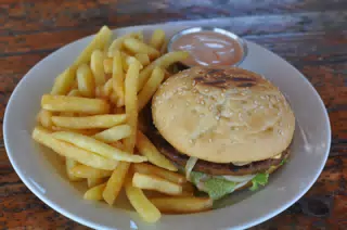Veggie Burger at The Simple Beach Lodge