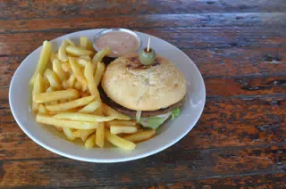 Veggie Burger at The Simple Beach Lodge