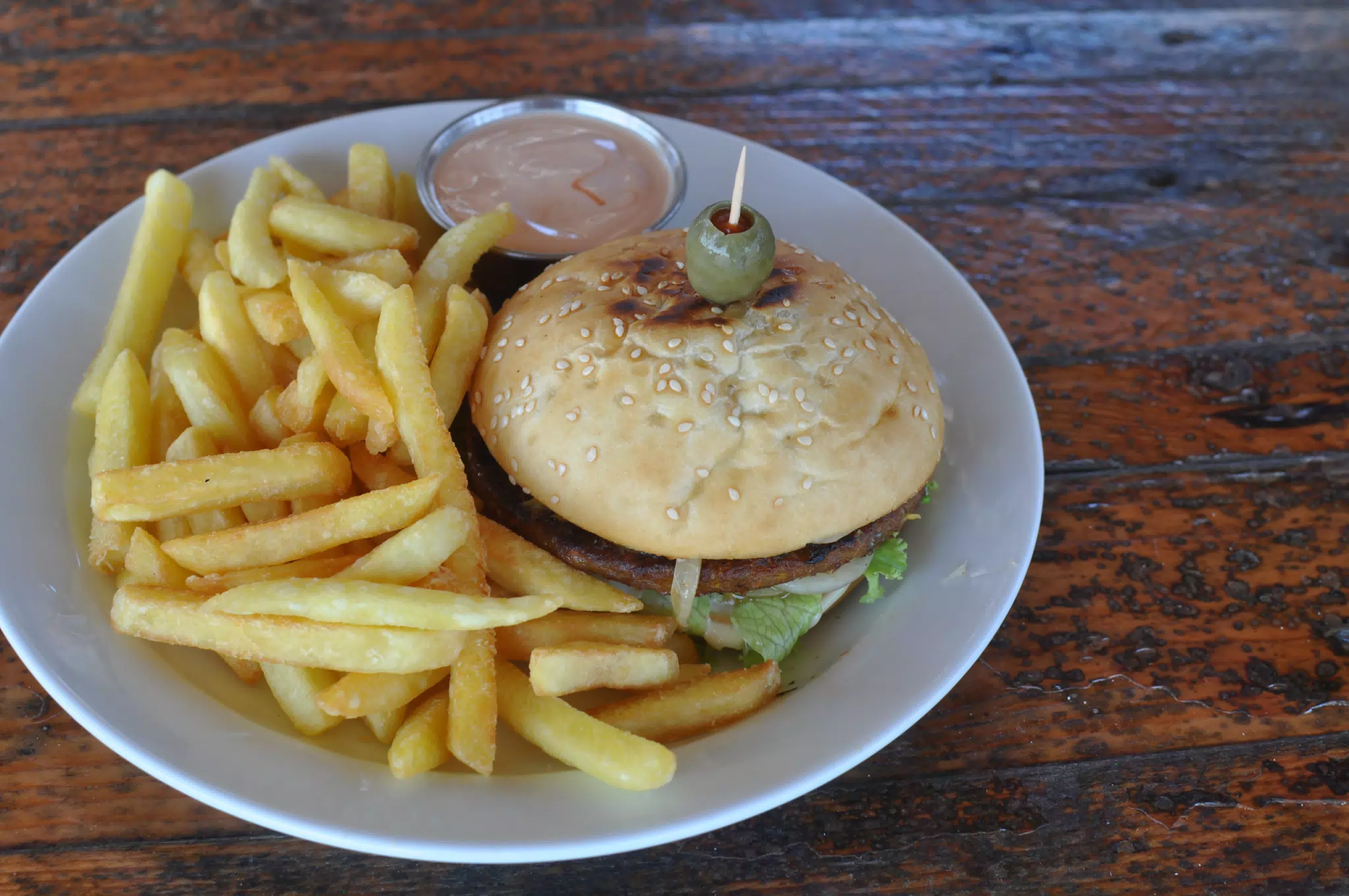 Veggie Burger at The Simple Beach Lodge