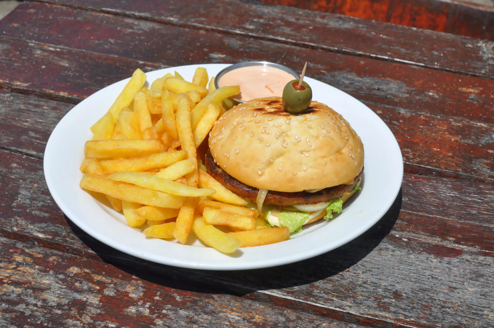 Veggie Burger at The Simple Beach Lodge
