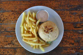 Veggie Burger at The Simple Beach Lodge