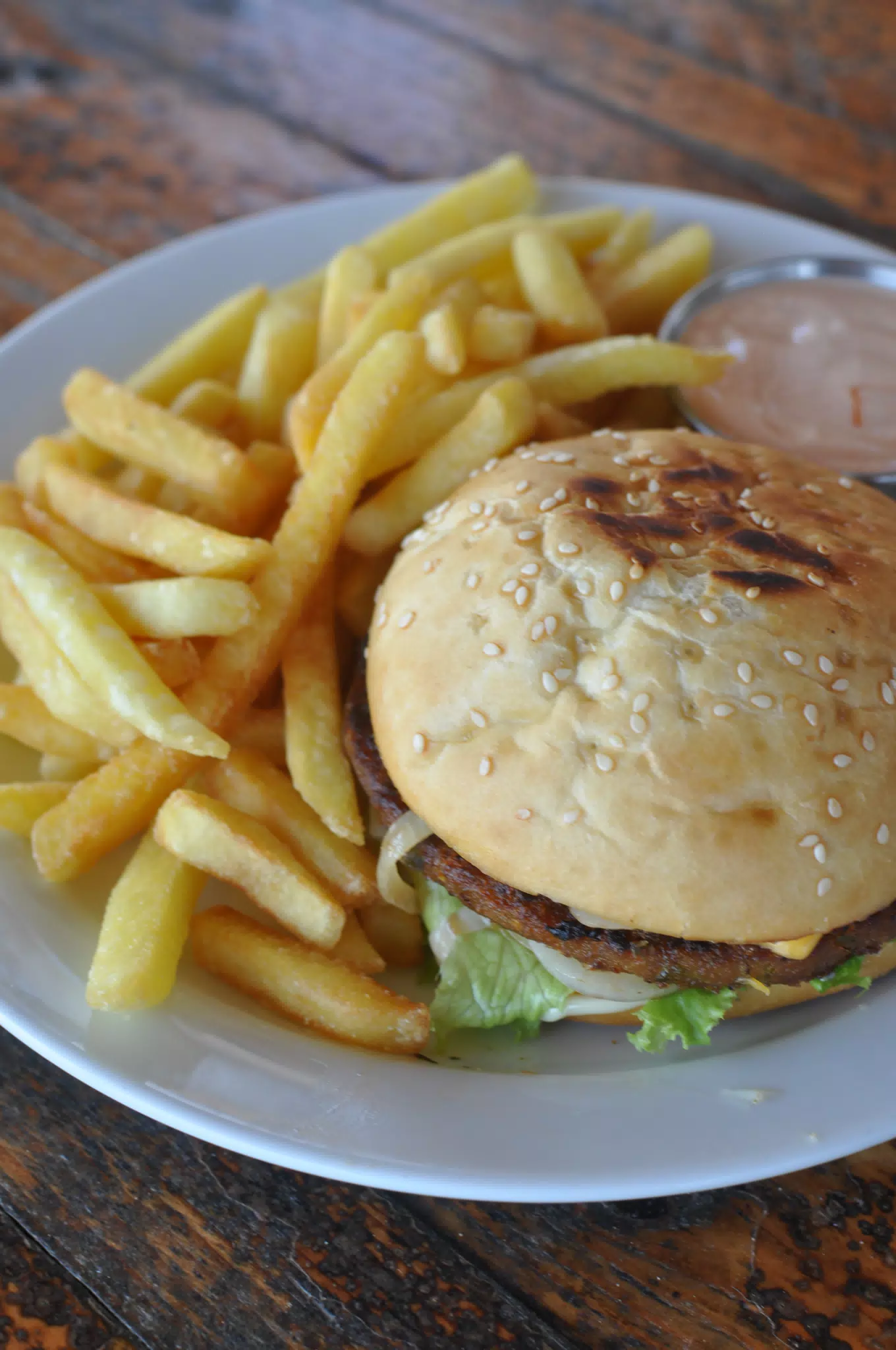 Veggie Burger at The Simple Beach Lodge