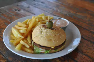 Veggie Burger at The Simple Beach Lodge