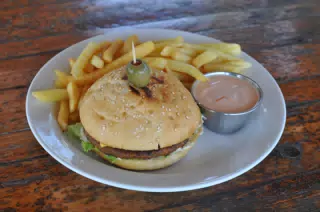 Veggie Burger at The Simple Beach Lodge