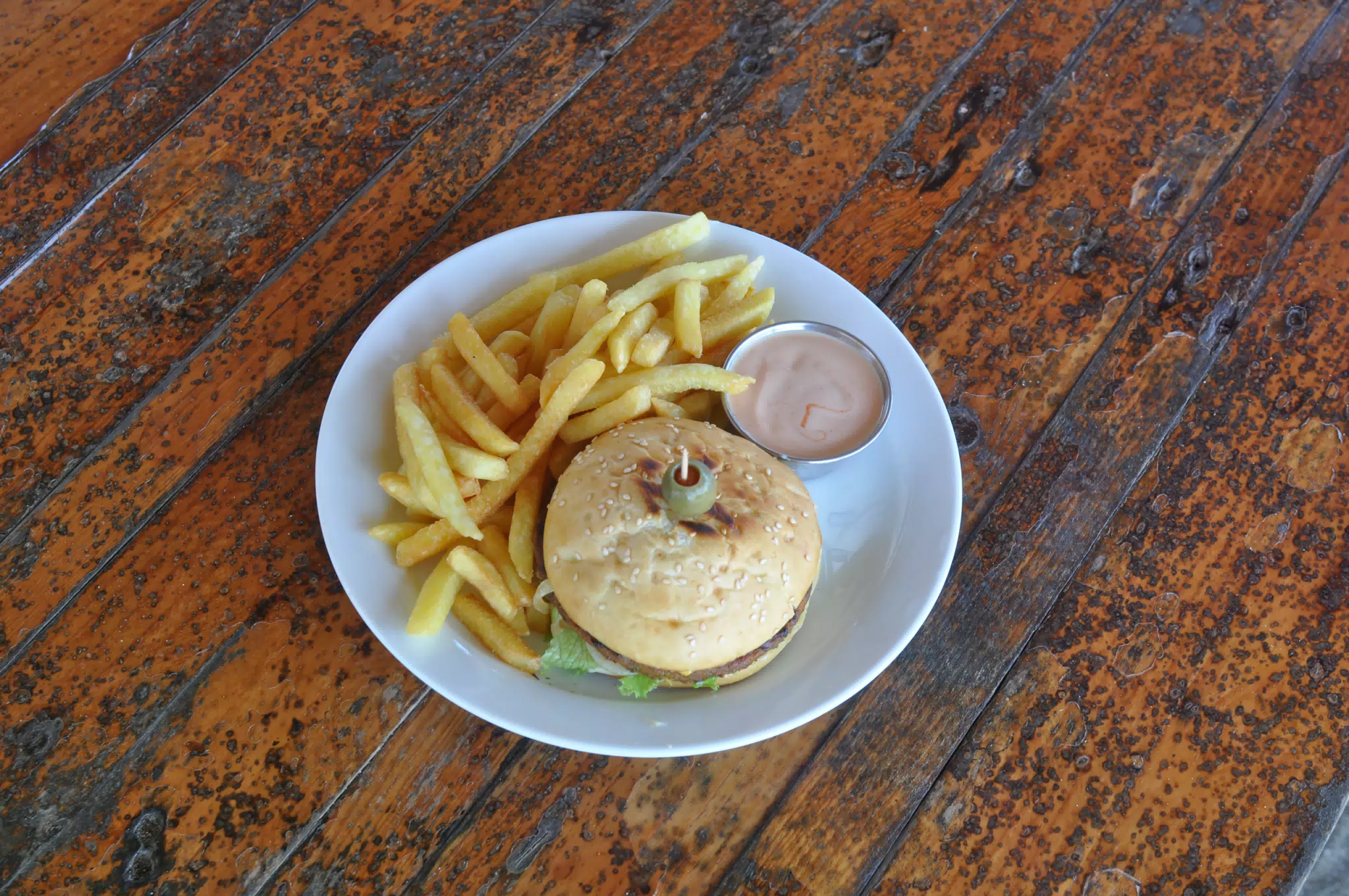 Veggie Burger at The Simple Beach Lodge