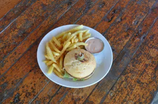 Veggie Burger at The Simple Beach Lodge