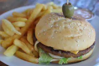 Veggie Burger at The Simple Beach Lodge