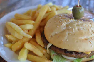 Veggie Burger at The Simple Beach Lodge