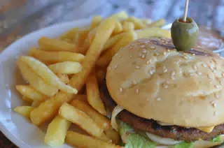 Veggie Burger at The Simple Beach Lodge