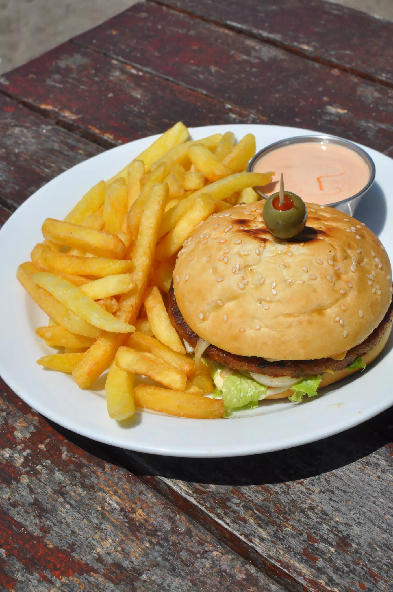 Veggie Burger at The Simple Beach Lodge