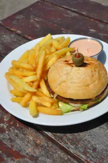 Veggie Burger at The Simple Beach Lodge
