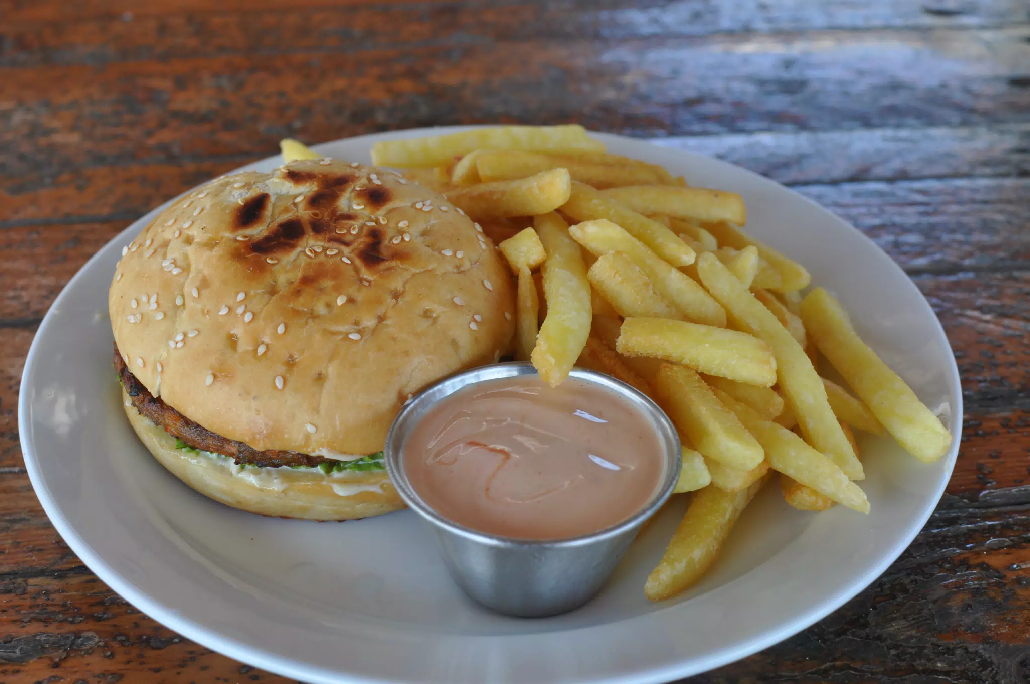 Veggie Burger at The Simple Beach Lodge