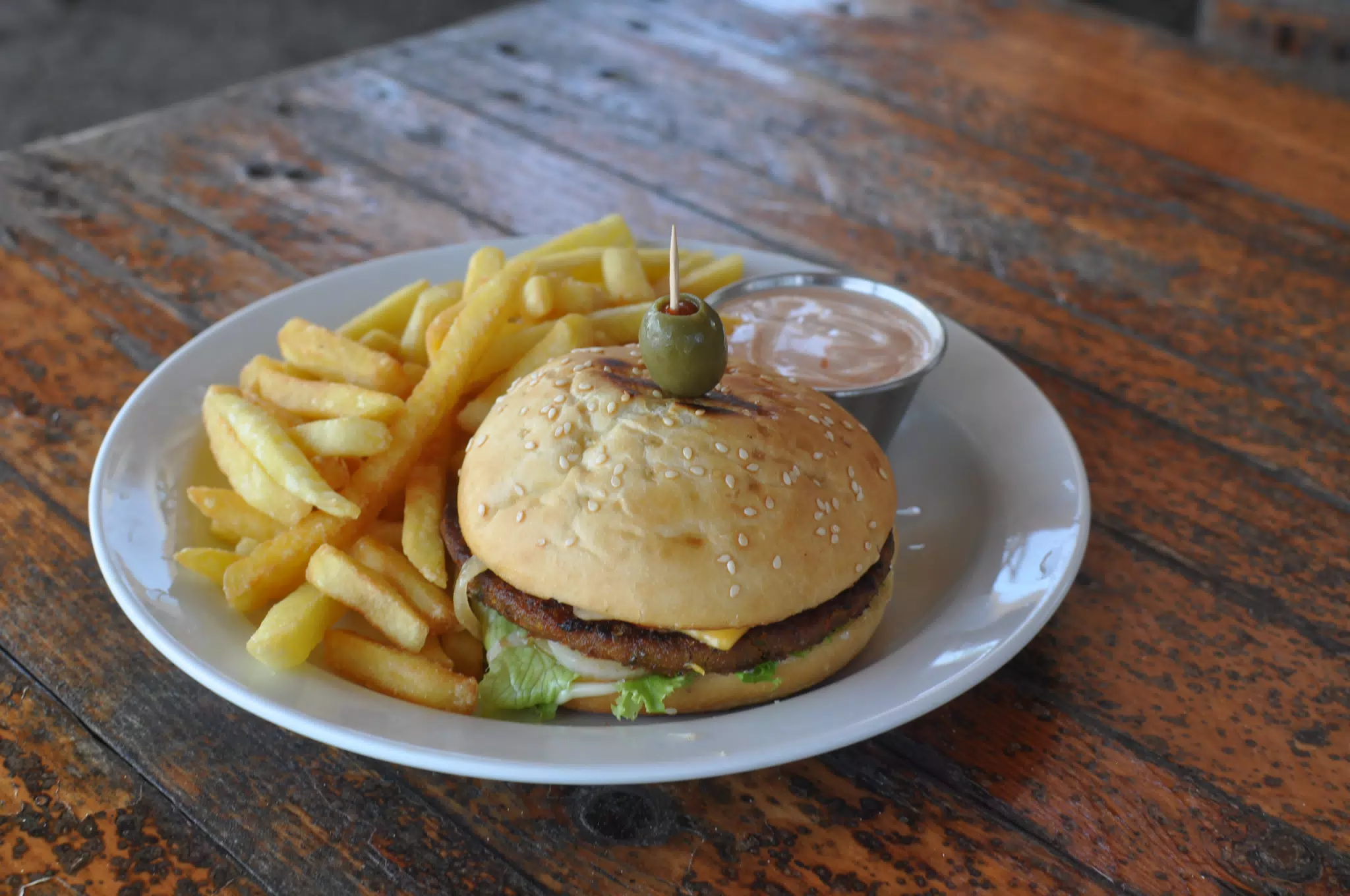 Veggie Burger at The Simple Beach Lodge