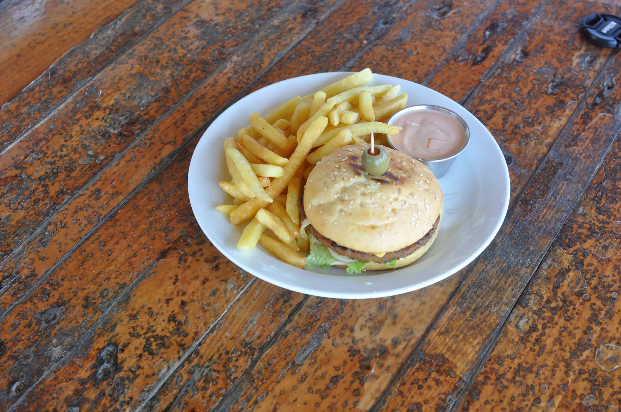 Veggie Burger at The Simple Beach Lodge