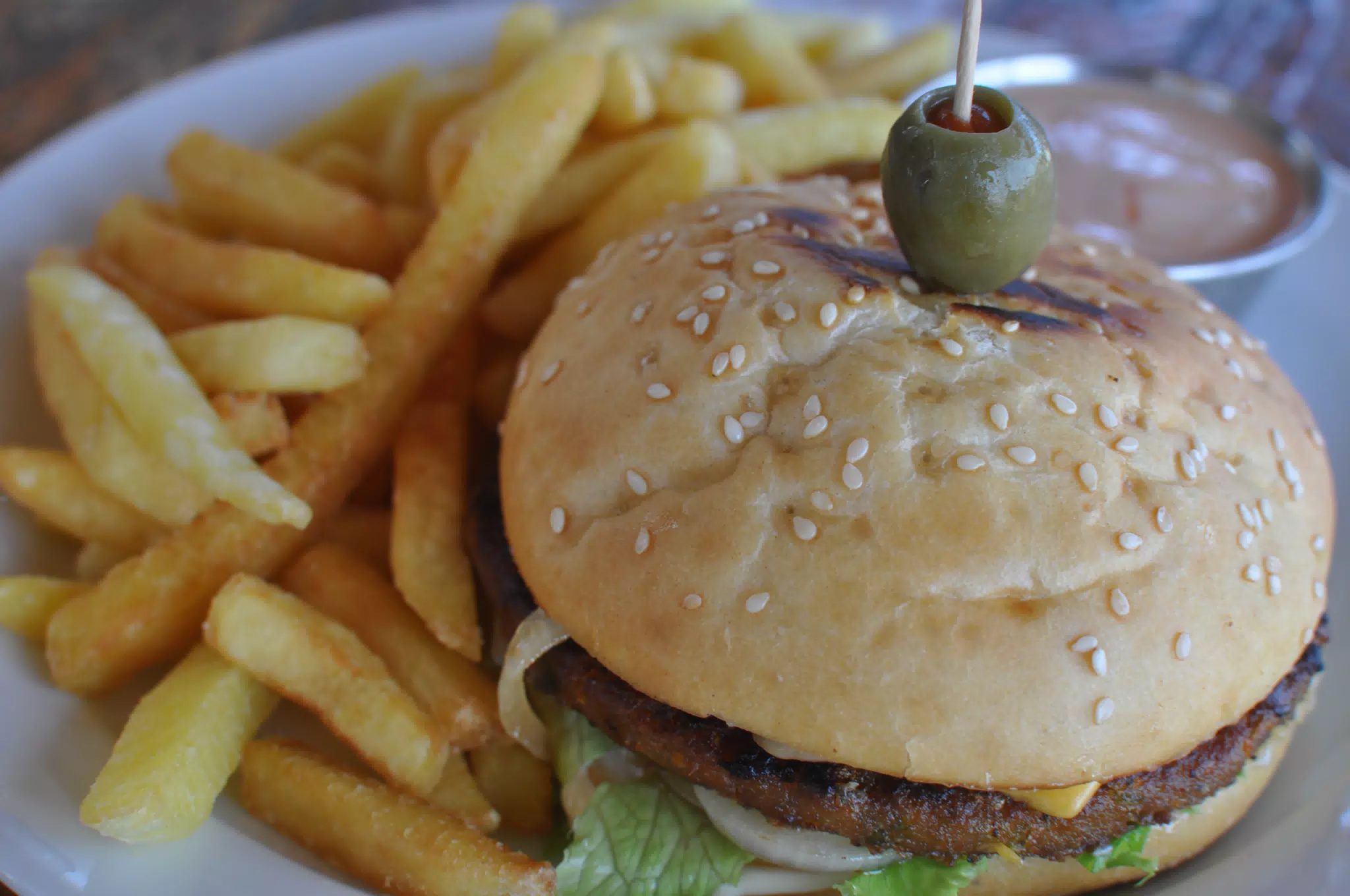 Veggie Burger at The Simple Beach Lodge