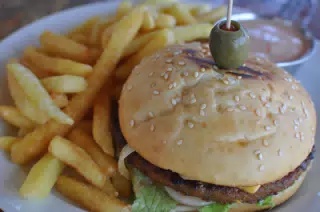 Veggie Burger at The Simple Beach Lodge