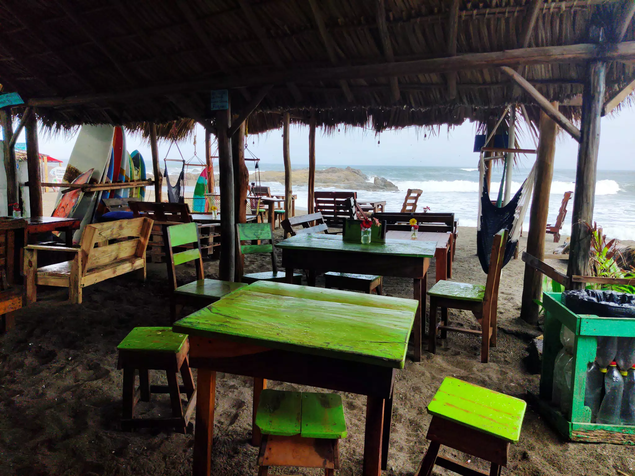 Empty Restaurant in the Rain