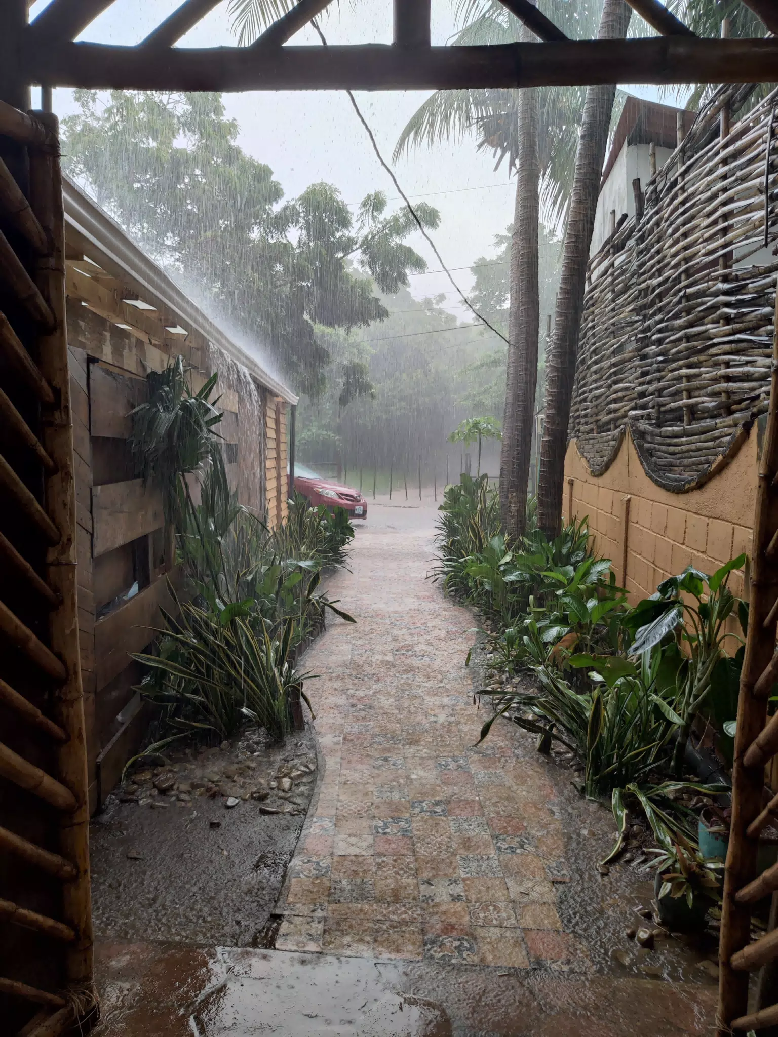 Rain at the Simple Beach Lodge